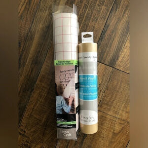 Vinyl Crafting supplies Silhouette Stencil Vinyl and Provocraft‎ Tape Bundle NWT